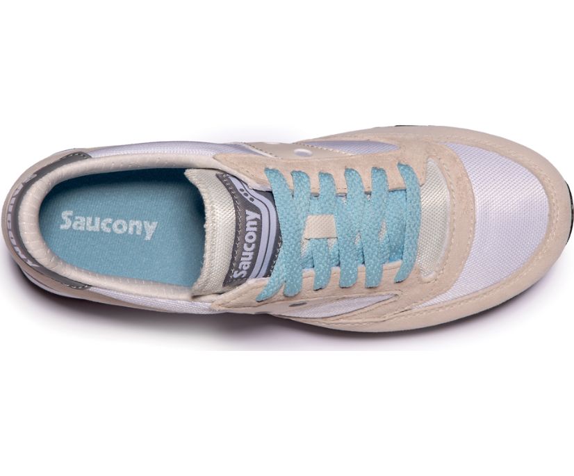 Women's Saucony Jazz 81 Originals White / Khaki / Grey | Singapore 022CTVE